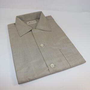 Vintage Alessandro di Milano Mens Silk Taupe Button Up Shirt Deadstock Size M
